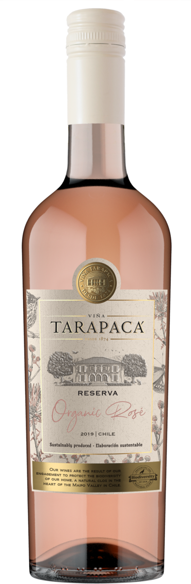 Packshot de  Vino Blanco Reserva Rose Organico Chile Viña Tarapaca