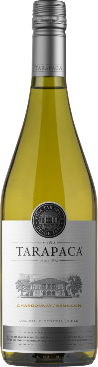 Packshot of Vino Blanco Varietal Chardonnay Semillon Valle Central Viña Tarapaca