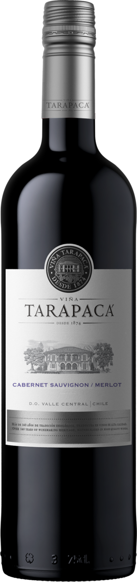 Packshot de  Vino Tinto Varietal Cabernet Sauvignon Merlot Valle Central Viña Tarapaca