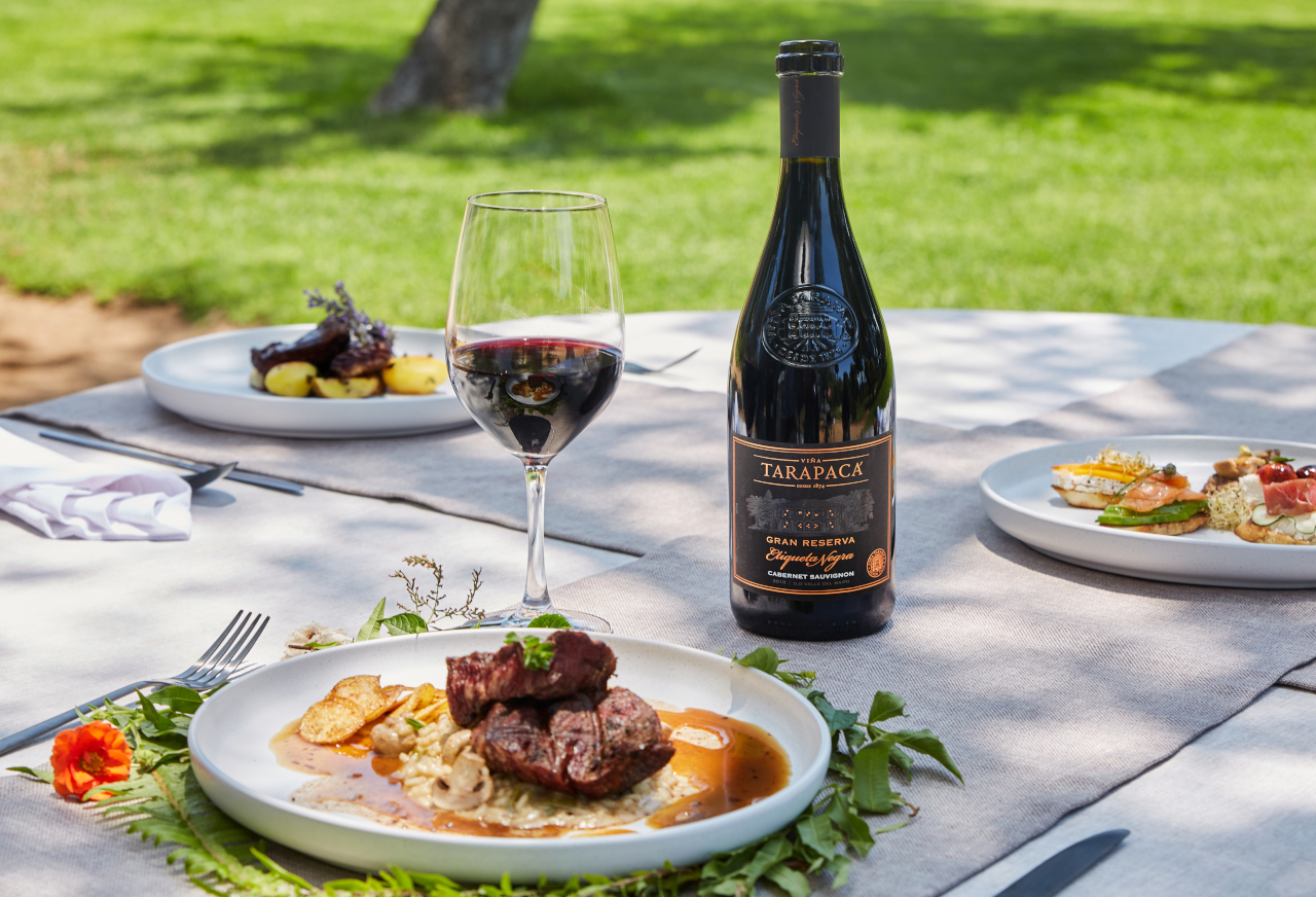 Experiences to enjoy in our vineyard -- Almuerzo Tarapaca Vino Gran Reserva Etiqueta Negra Valle del Maipo Chile